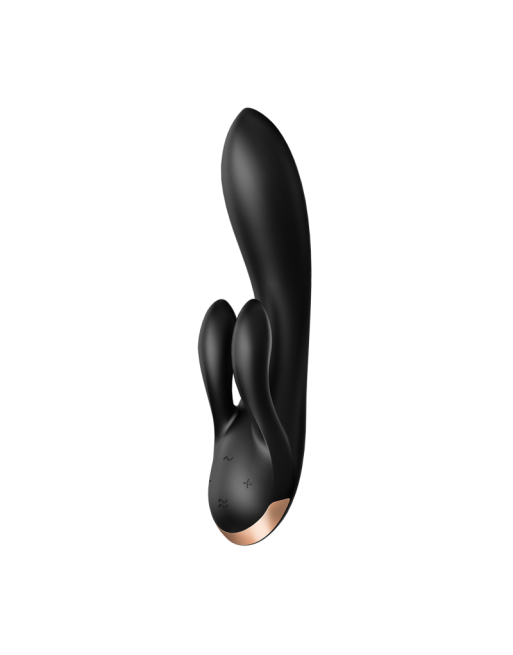 Vibromasseur rabbit chauffant Satisfyer Double Flex Connect Noir