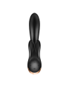 Vibromasseur rabbit chauffant Satisfyer Double Flex Connect Noir