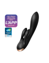 Vibromasseur rabbit chauffant Satisfyer Double Flex Connect Noir