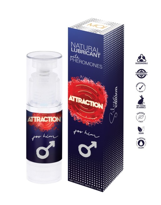 Lubrifiant naturel aux phéromones pour homme - Attraction