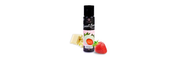 Lubrifiant comestible fraise  chocolat blanc - 60ml