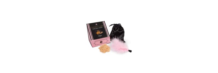 Kit poudre comestible chocolat aphrodisiaque et plumeau - Secret Play