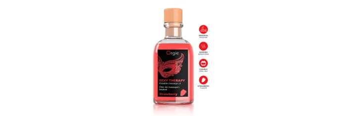 Huile de massage embrassable Sexy Therapy fraise