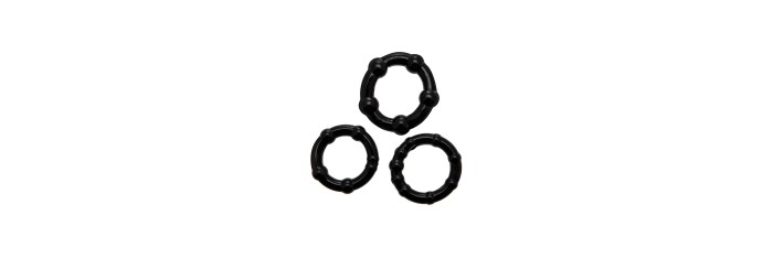 Set 3 Cockrings noir Babooom - Wooomy