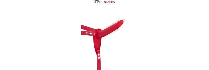 Gode ceinture rouge vibrant Fetish Tentation