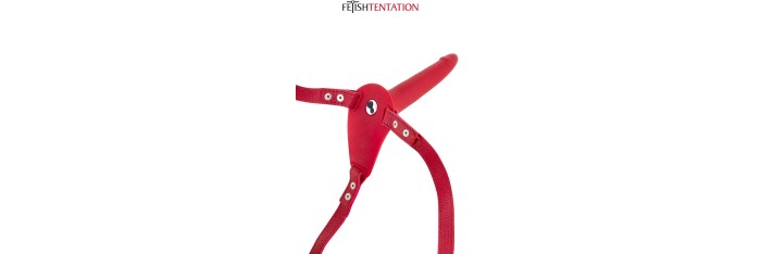 Gode ceinture rouge vibrant Fetish Tentation