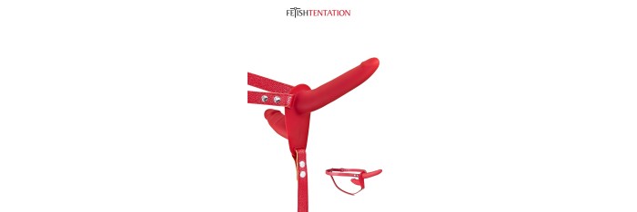 Double gode ceinture rouge - Fetish Tentation