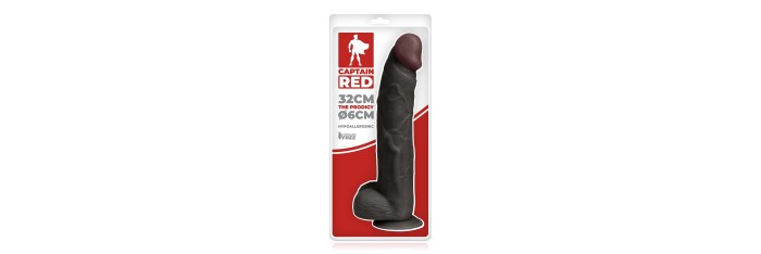 Gode XXL Prodigy Black 32 x 6 cm - Captain Red