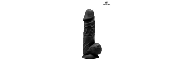 Gode double densité noir 21,5 cm - Modèle 4