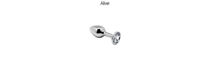 Plug métal bijou transparent M - Alive