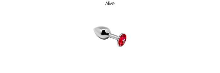 Plug métal bijou rouge M - Alive