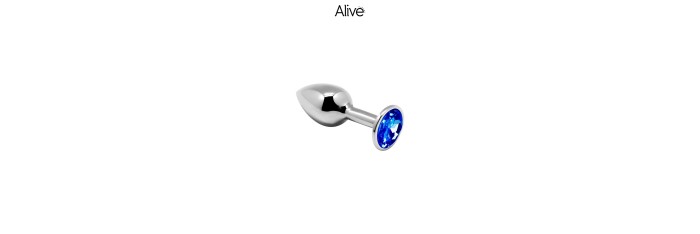 Plug métal bijou bleu M - Alive