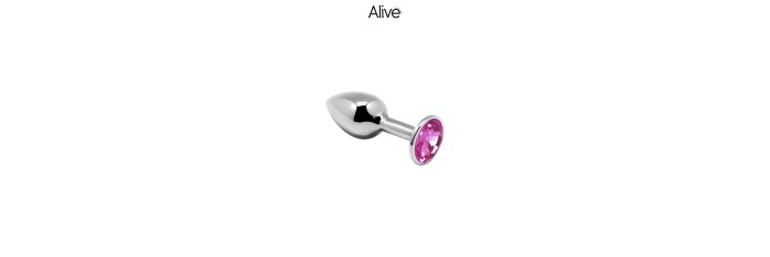 Plug métal bijou rose M - Alive