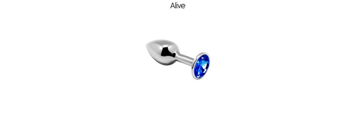 Plug métal bijou bleu L - Alive