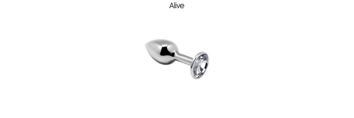 Plug métal bijou transparent L - Alive