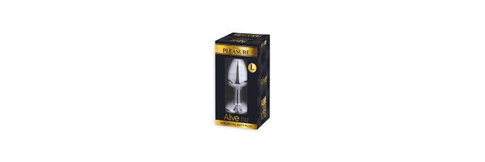 Plug métal bijou transparent L - Alive