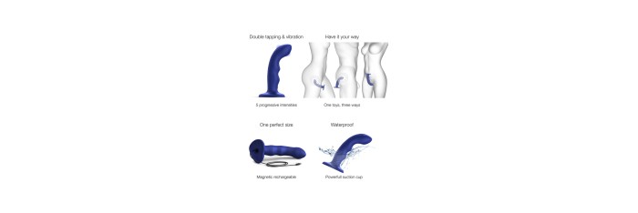 Vibro Tapping dildo wave bleu - Strap on Me