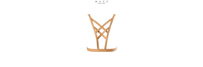 Harnais décolleté croisé marron - Maze