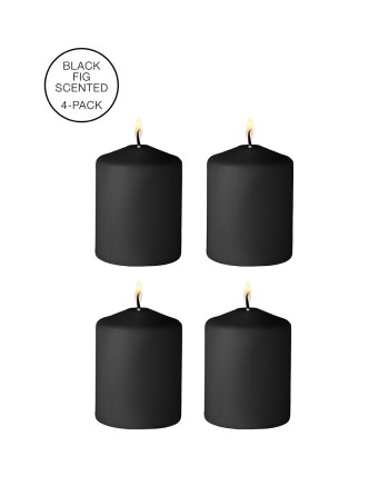 4 bougies SM noires parfum indocile - Ouch!