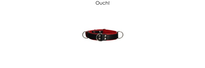 Collier Bondage Deluxe rouge et noir - Ouch!