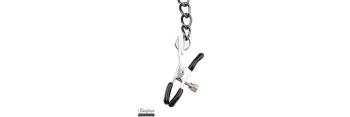 Collier cuir avec chaînes de seins - Easytoys Fetish Collection