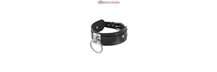 Collier BDSM large avec anneau - Fetish Tentation