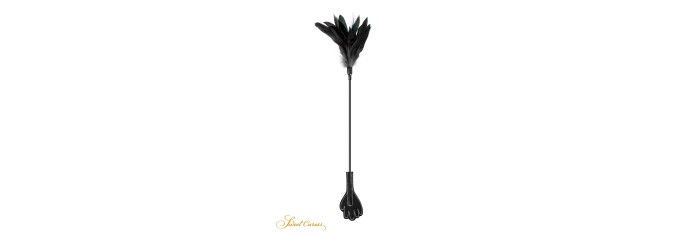 Mini cravache main avec plumes noires - Sweet Caress