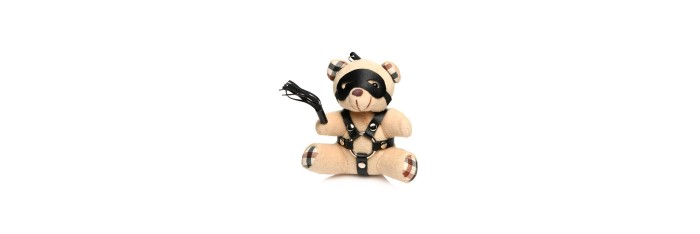 Porte-clés Teddy Bear BDSM avec martinet