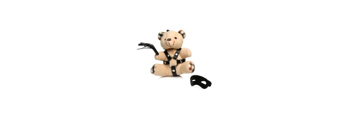 Porte-clés Teddy Bear BDSM avec martinet