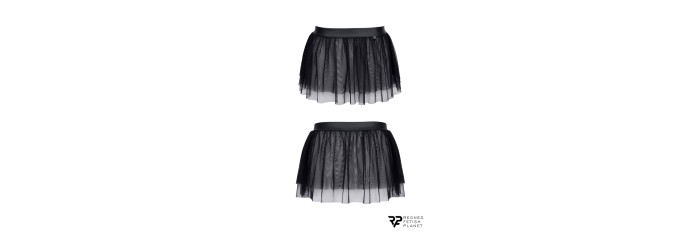 Mini jupe noire en maille transparente - Regnes