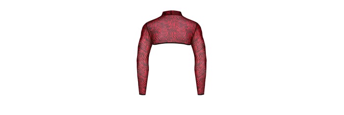 Crop top tulle zébré rouge et noir - Regnes