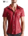 Chemise manches courtes wetlook rouge Carlo - Regnes