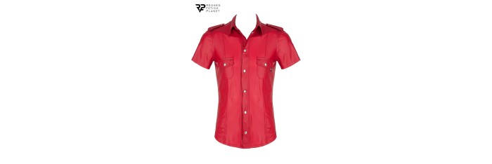 Chemise manches courtes wetlook rouge Carlo - Regnes