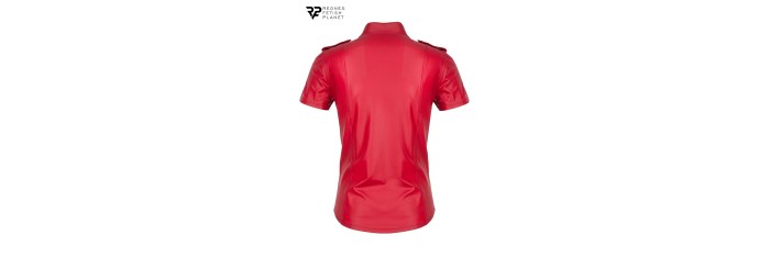 Chemise manches courtes wetlook rouge Carlo - Regnes