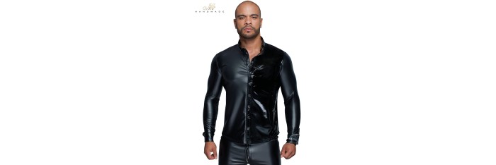 Chemise wetlook et vinyle H064