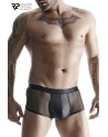 Boxer noir wetlook et mesh - Regnes