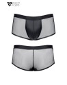 Boxer noir wetlook et mesh - Regnes