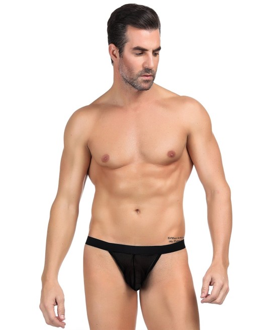 String homme noir résille