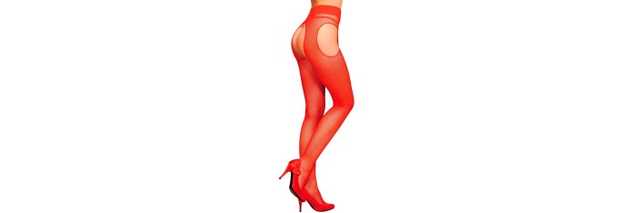 Collants ouvert rouge Morgan