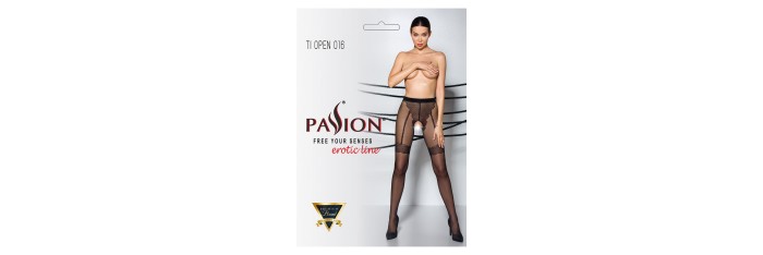 Collants ouverts TI016 20 deniers - noir