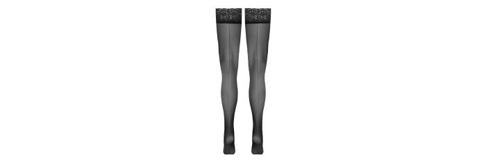 Bas autofixants noir Hold up 2 - Cotelli Legwear