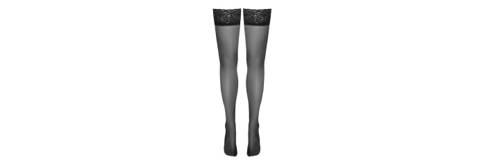 Bas autofixants noir Hold up 2 - Cotelli Legwear