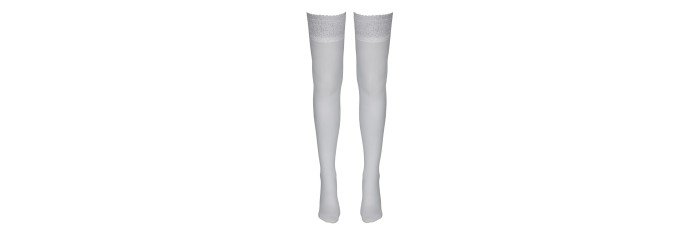 Bas autofixants blanc - Cotelli Legwear