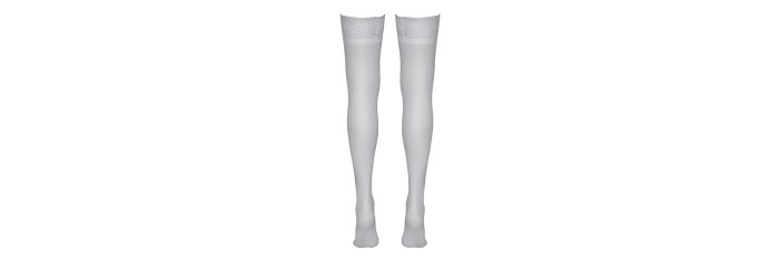 Bas autofixants blanc - Cotelli Legwear