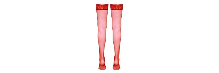 Bas autofixants rouge - Cotelli Legwear