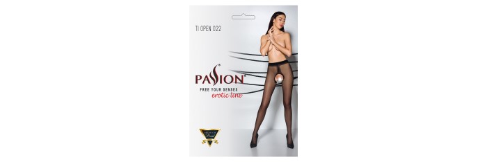 Collants ouverts couture TI022 - noir