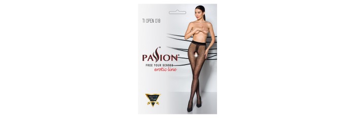 Collants ouverts TI018 20 deniers - noir