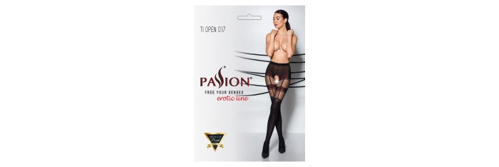 Collants ouverts TI017 20/40 deniers - noir