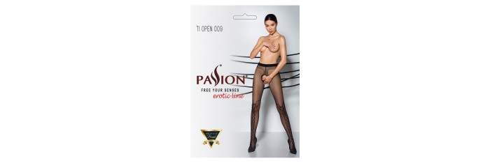 Collants ouverts TI009 20 deniers - noir