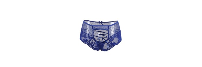 Tanga sexy bleu à laçage